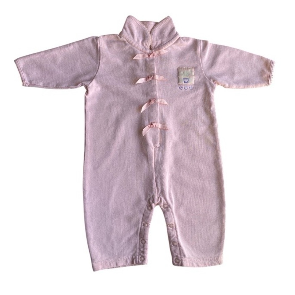 McBaby Light Pink Corduroy Baby Romper 1990s Vintage Size 6/9 Months